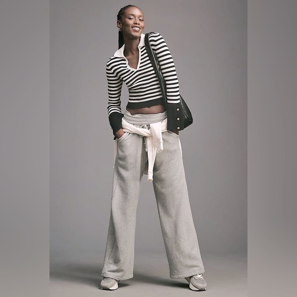 Anthropologie Maeve Bell-Sleeve Polo Sweater - Picture 1 of 8